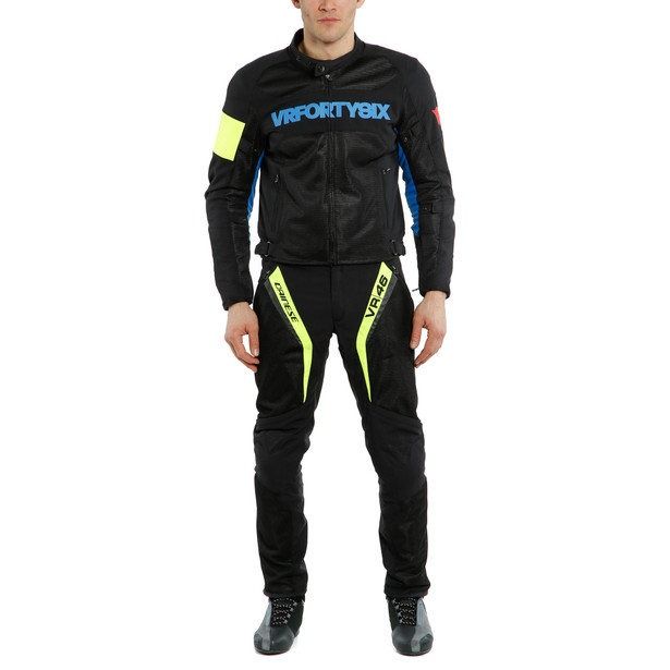 Dainese VR46 Grid Air Tex Jacket BLACK/PRINCESS-BLUE/FLUO-YELLOW : Delivery in 5 days 